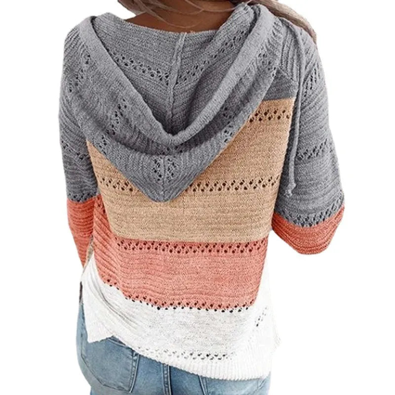 Playing It Up Short Cardigan-Orange/Gray