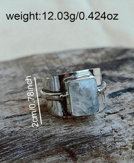 Silver Moonstone Ring