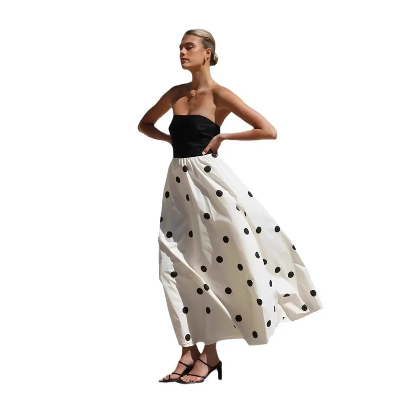 Dreamy Dots Strapless Summer Dress