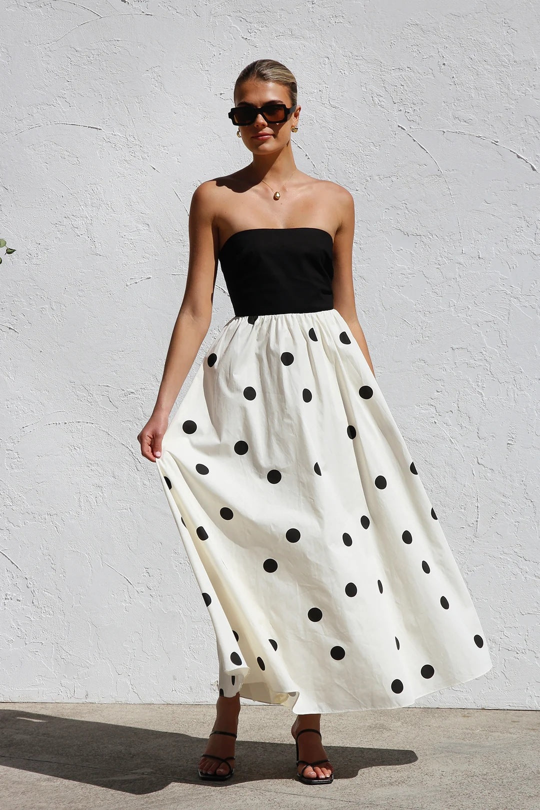 Dreamy Dots Strapless Summer Dress