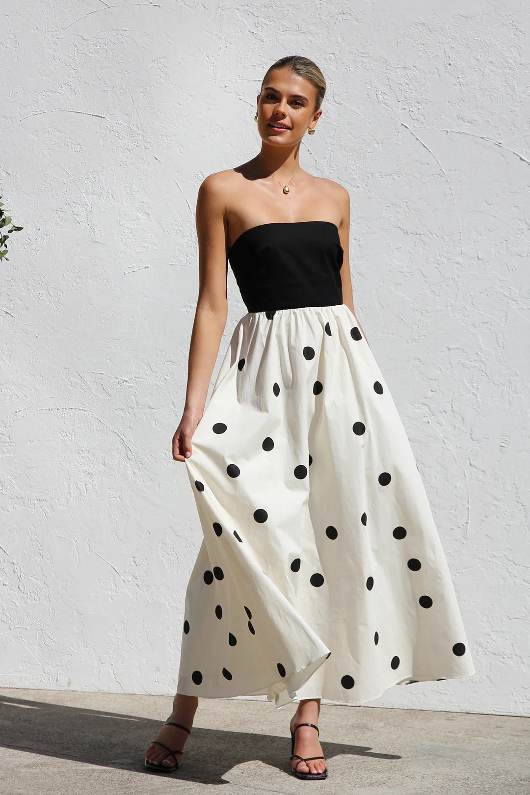 Dreamy Dots Strapless Summer Dress