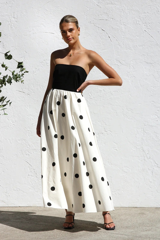 Dreamy Dots Strapless Summer Dress
