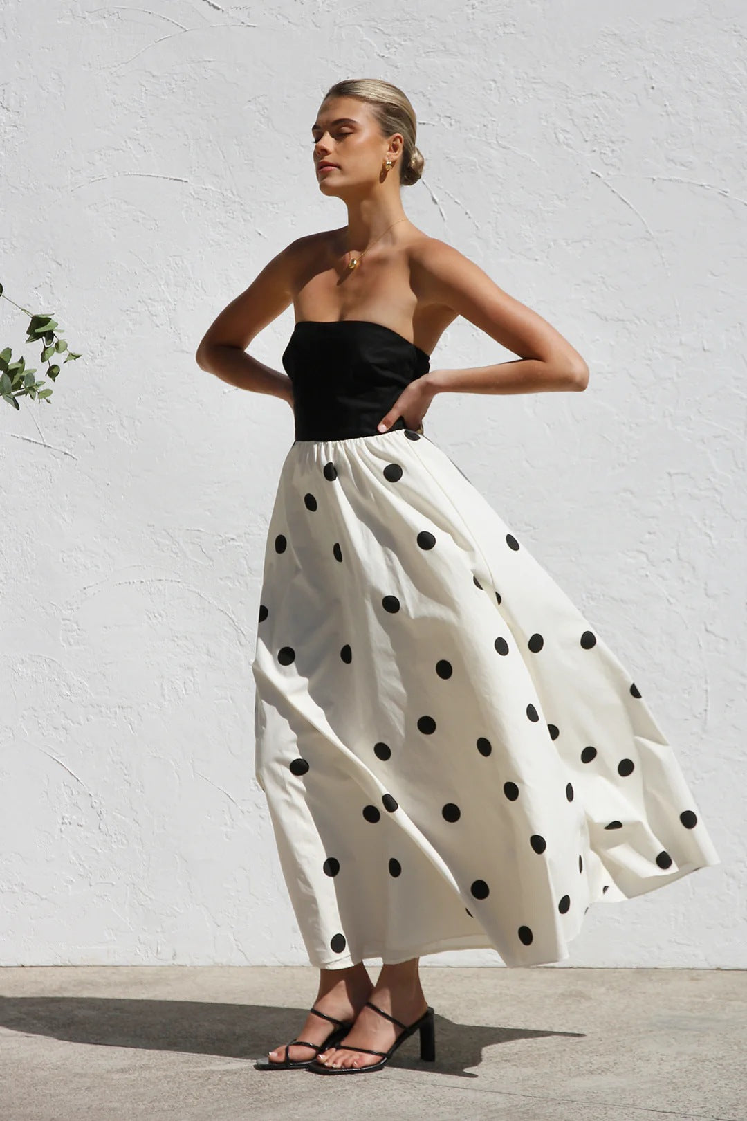 Dreamy Dots Strapless Summer Dress
