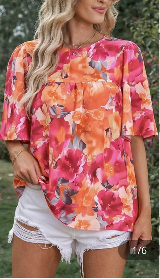 Summer Simmer Top--LAST ONE-Med