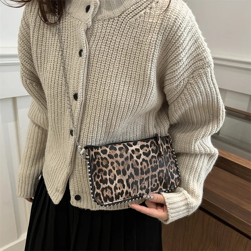 Brown Leopard Small Crossbody