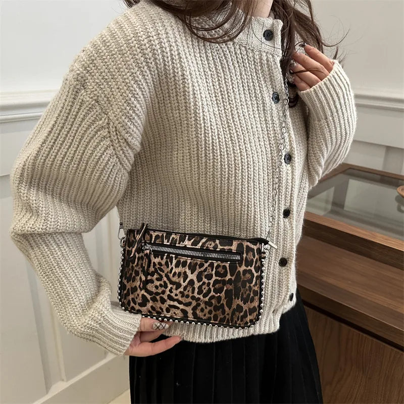 Brown Leopard Small Crossbody