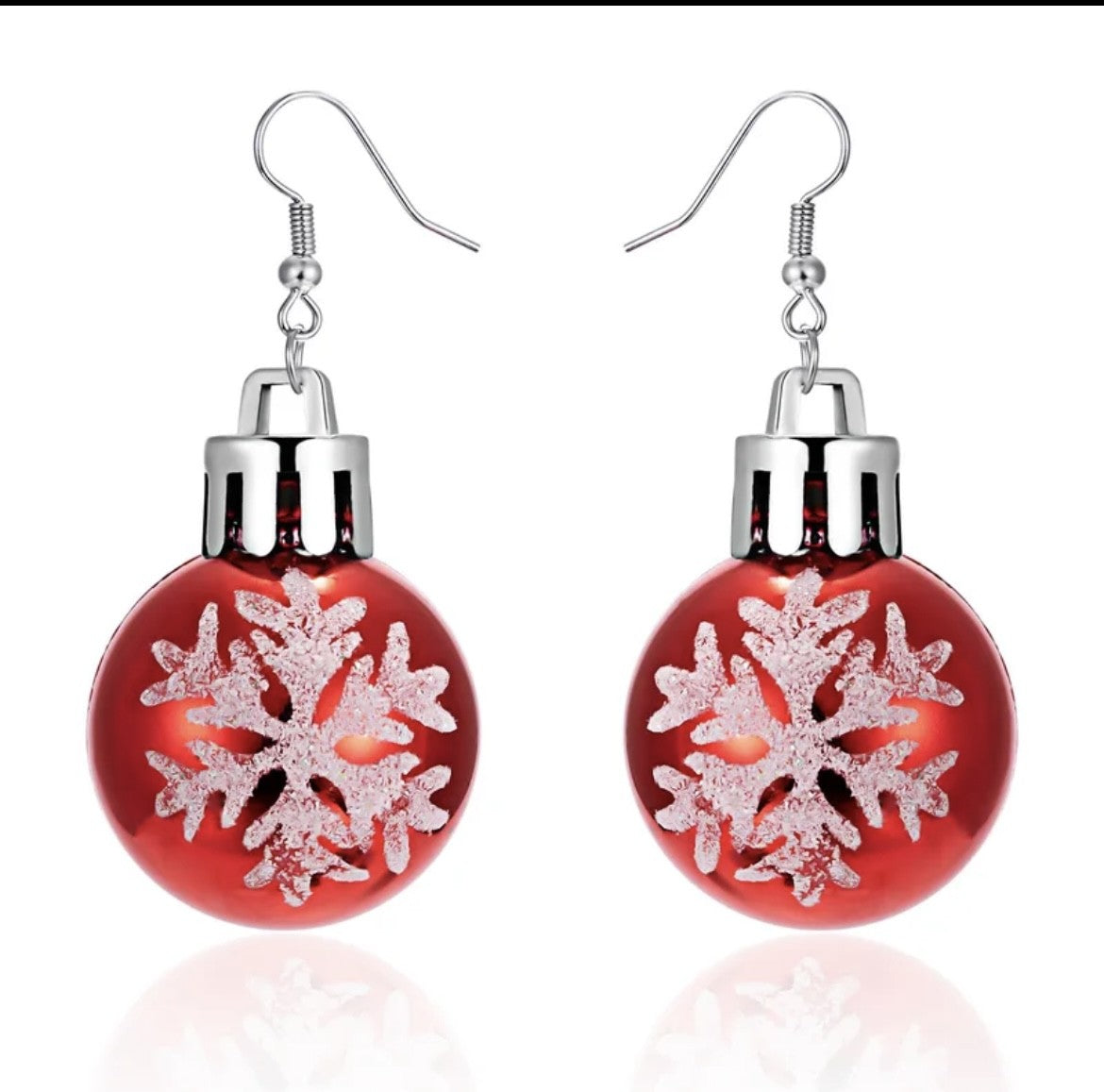 Christmas Vintage Ornament Earrings-Green or Red