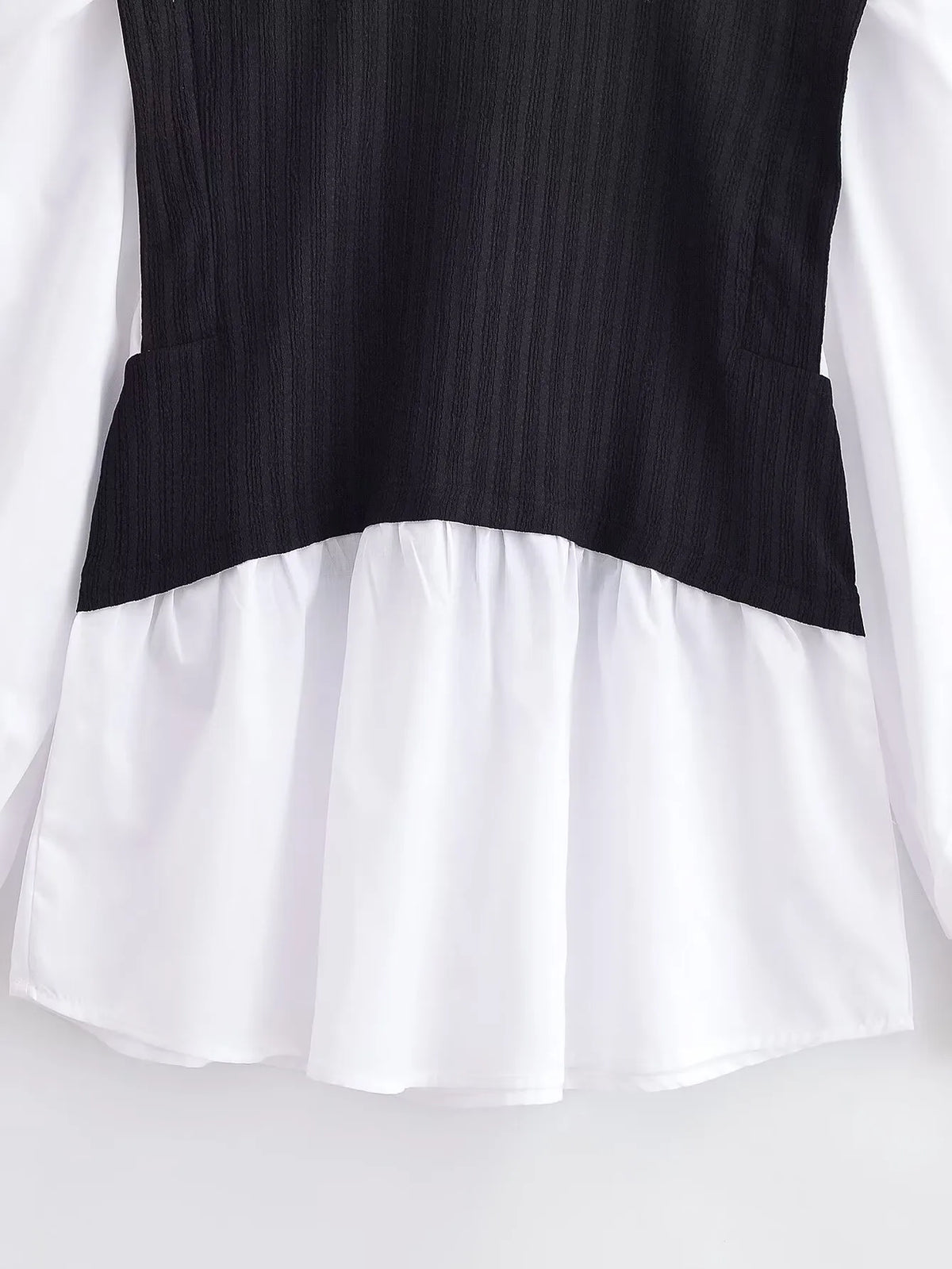 Ebony and Ivory Top/Contrast Blouse