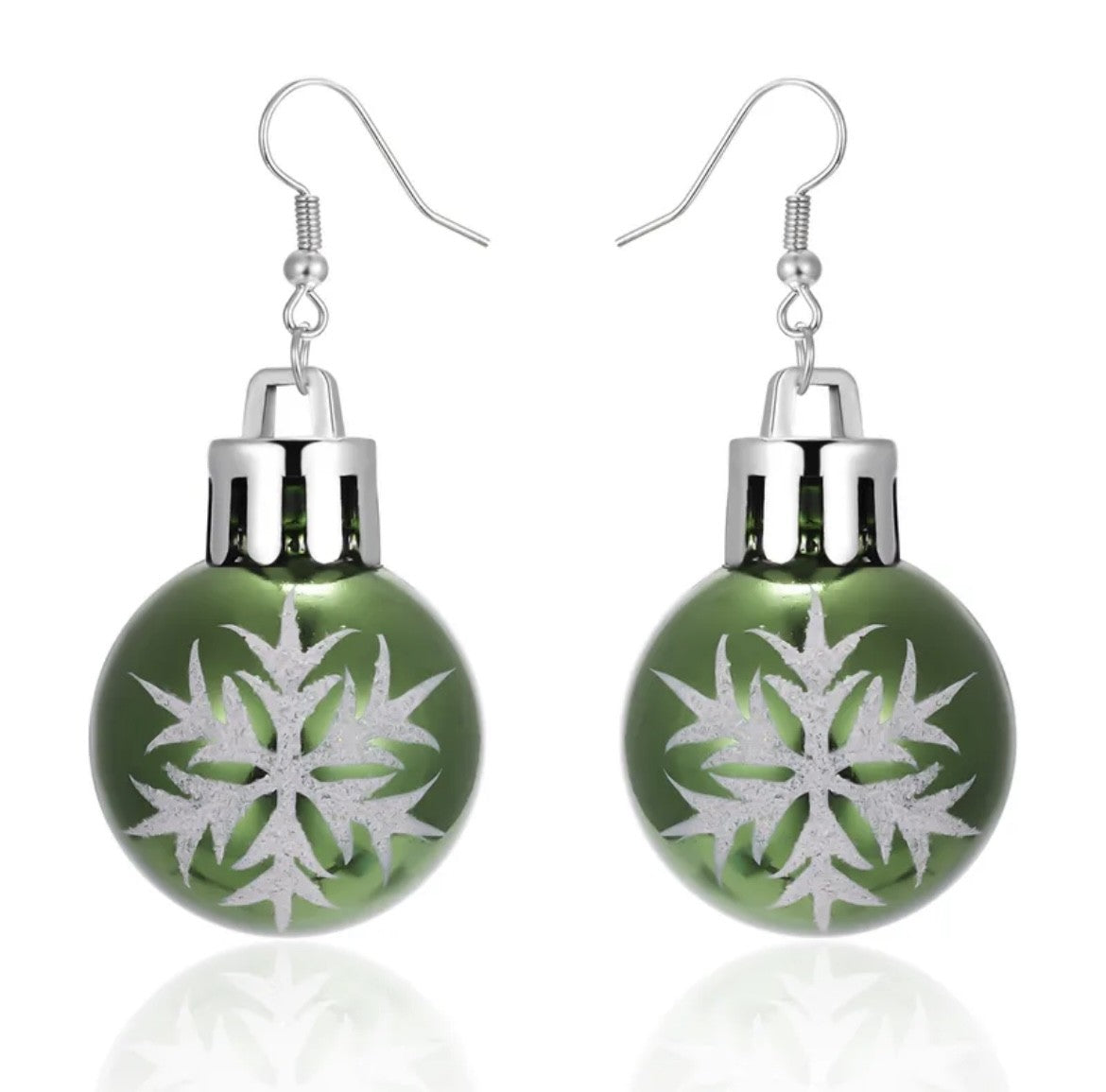 Christmas Vintage Ornament Earrings-Green or Red