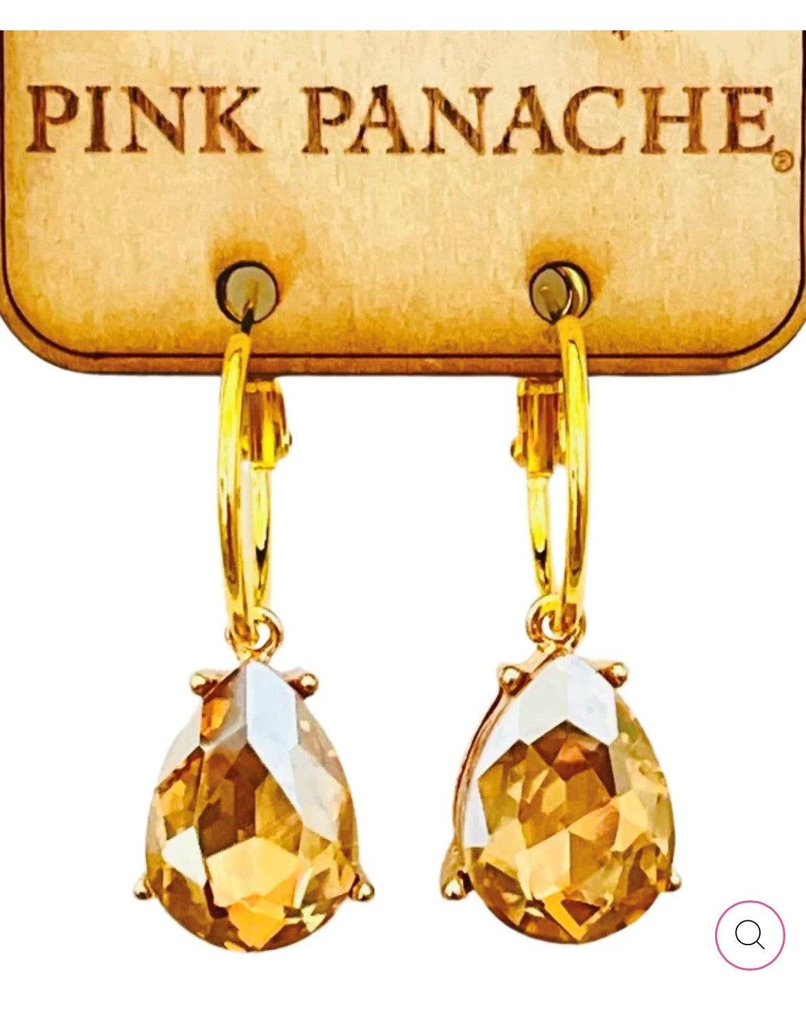 Pink Panache Golden Shadow Teardrop Earrings