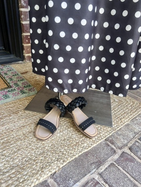 Pretty Woman Polka Dot Dress-Black