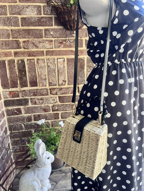 Pretty Woman Polka Dot Dress-Black
