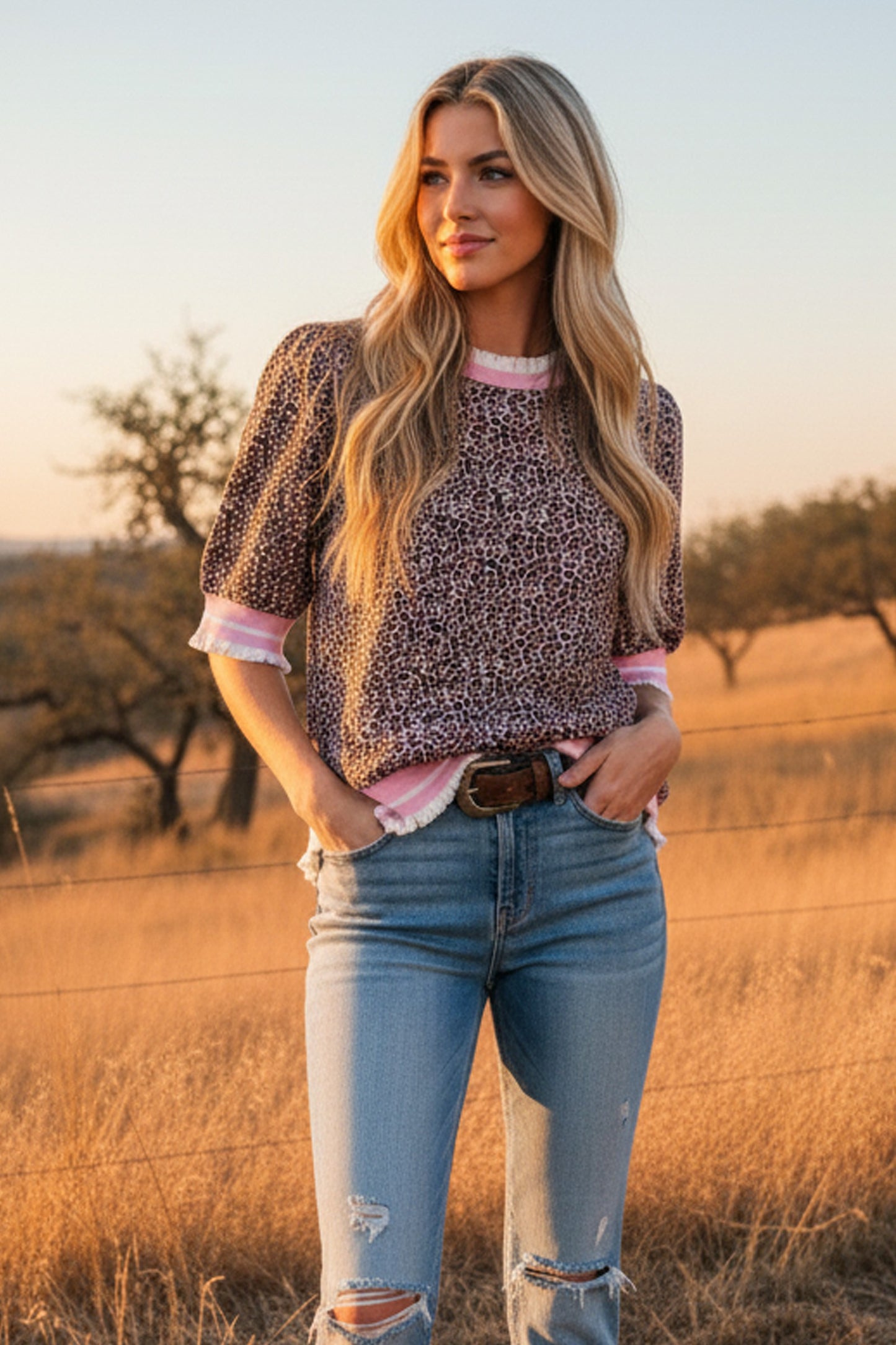 Montana in Leopard Top
