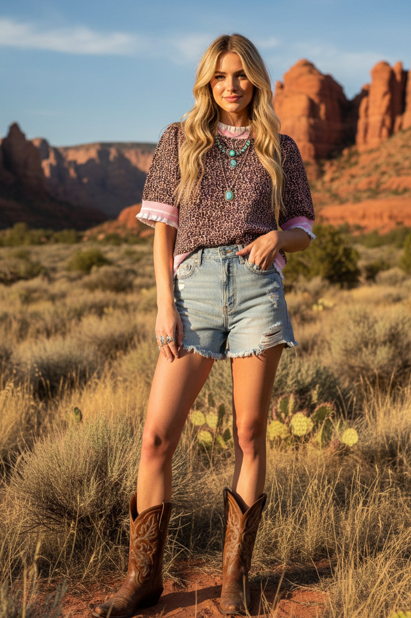Montana in Leopard Top