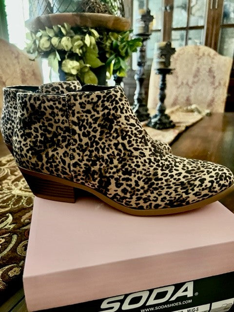 Leopard Booties-SALE ITEM