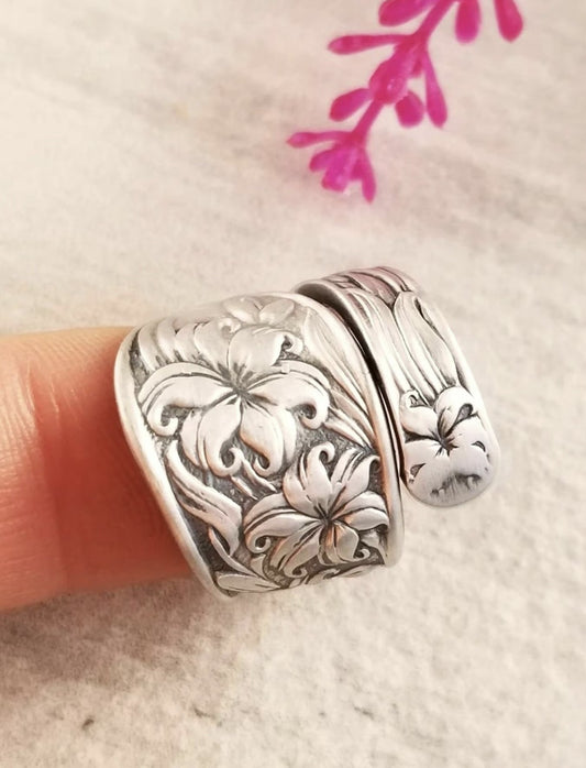 Silver Floral Ring