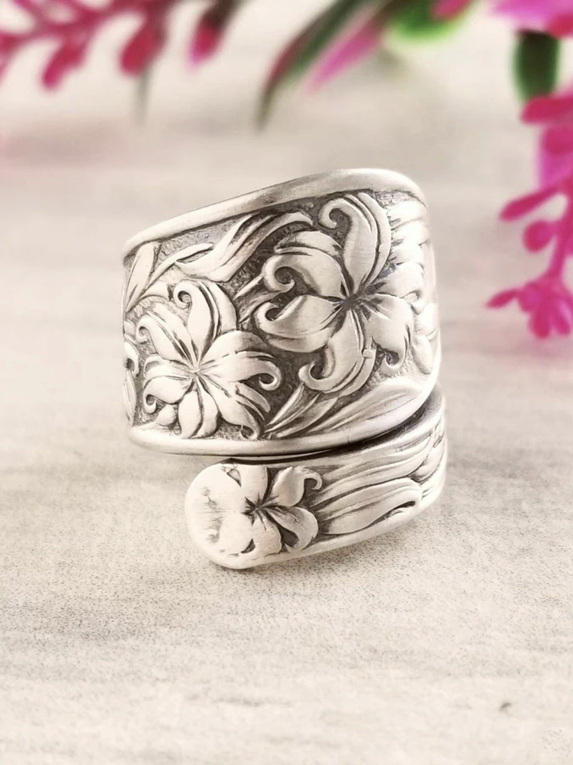 Silver Floral Ring