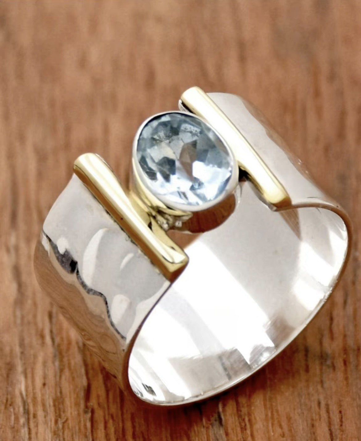 Icy Blue Silver Ring