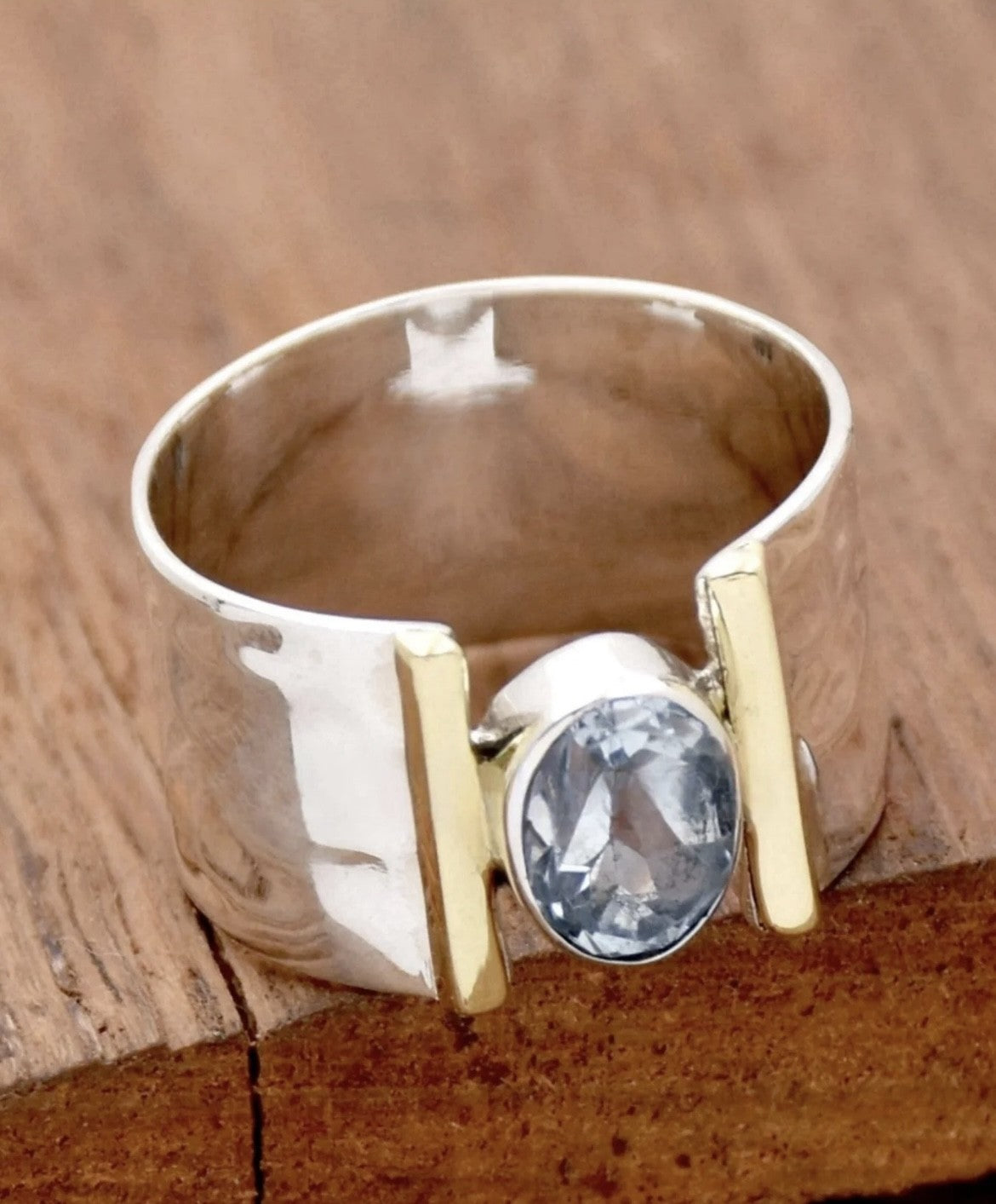 Icy Blue Silver Ring