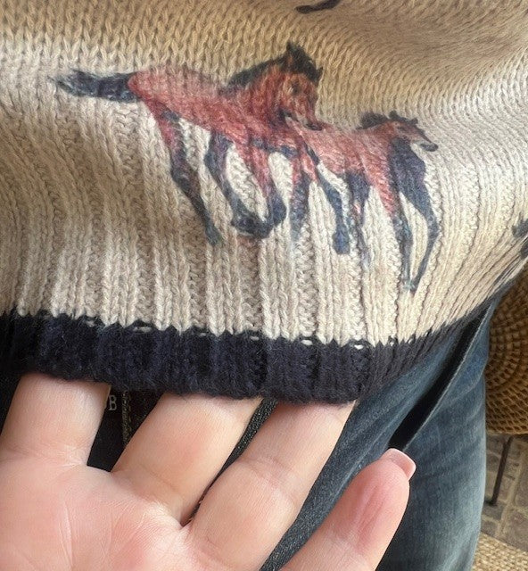 Wild Horses Sleeveless Knit Sweater Top in Oatmeal