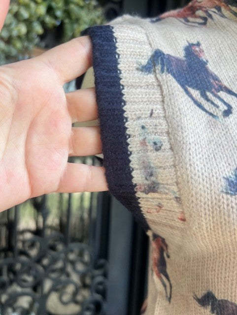 Wild Horses Sleeveless Knit Sweater Top in Oatmeal
