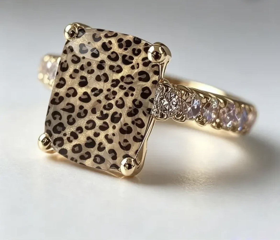 Leopard Print Ring - Gold