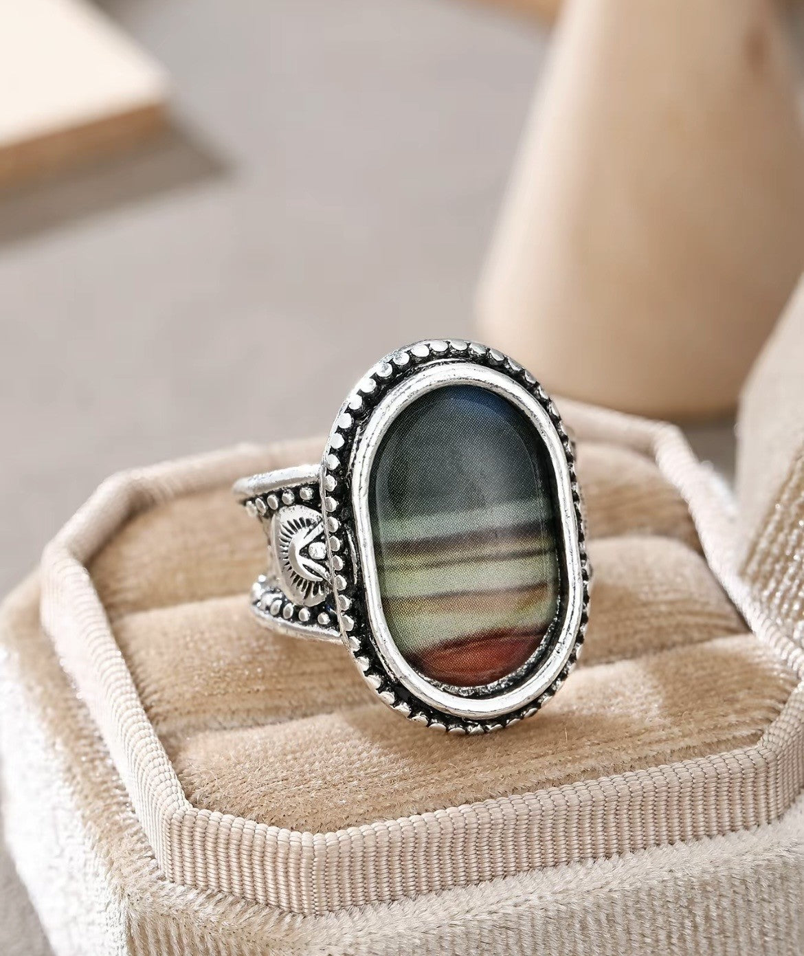 Bohemian Oval Style Ring