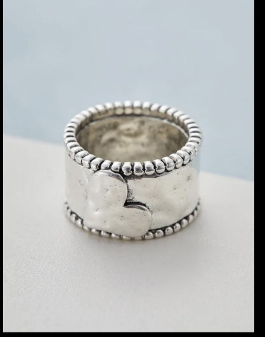 My Heart Silver Ring--RESTOCKED
