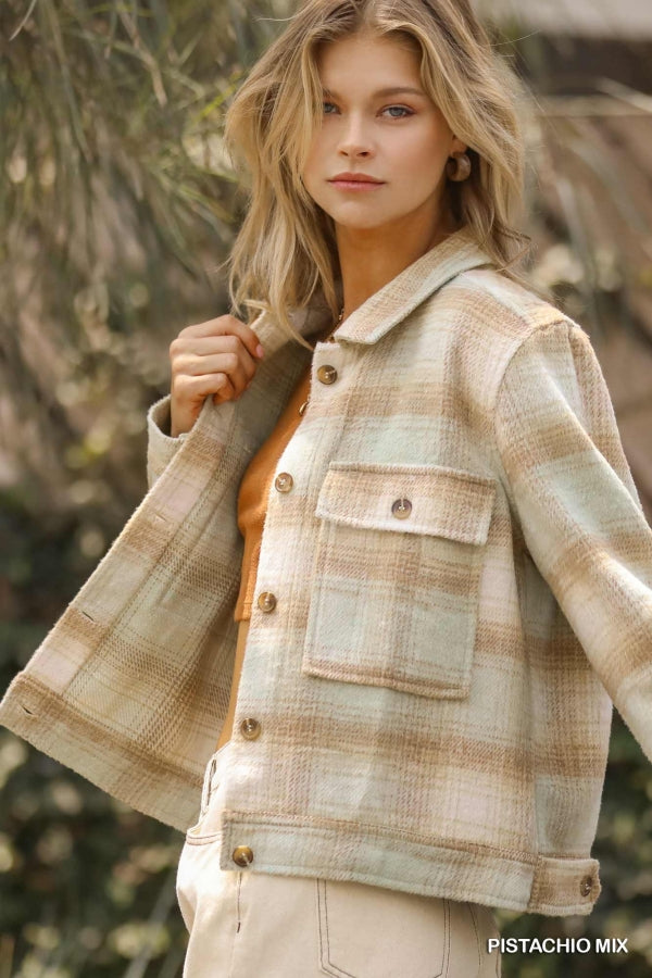 Pretty in Pistachio Crop Jacket by UMGEE