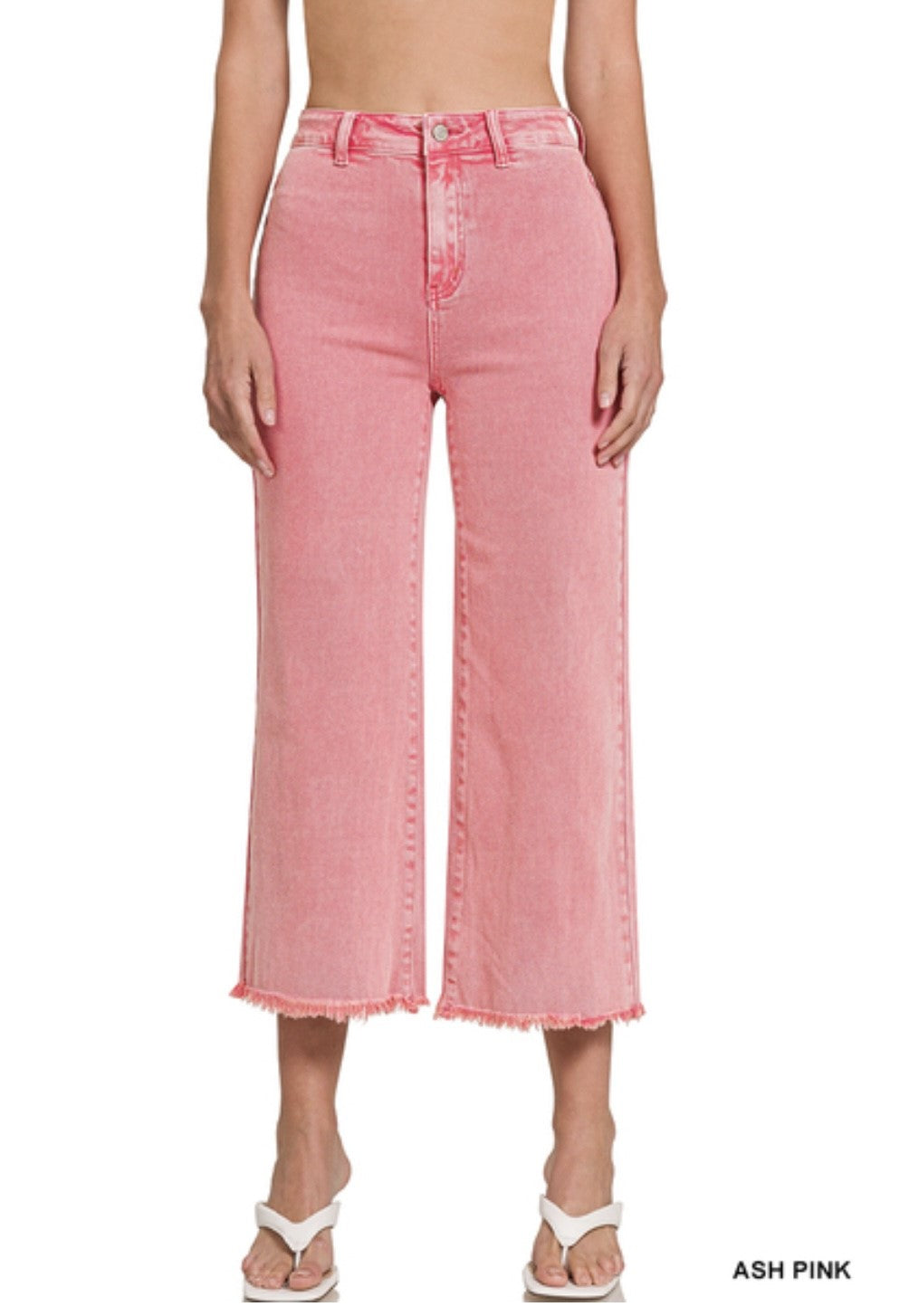 Ash Pink Denim Capris by Zenana