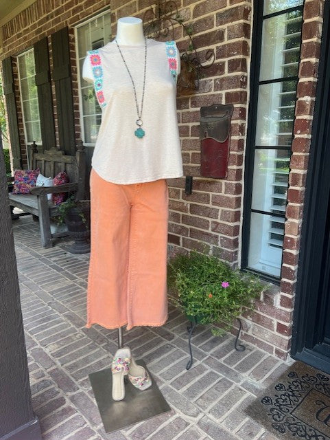 Tangerine Denim Capris