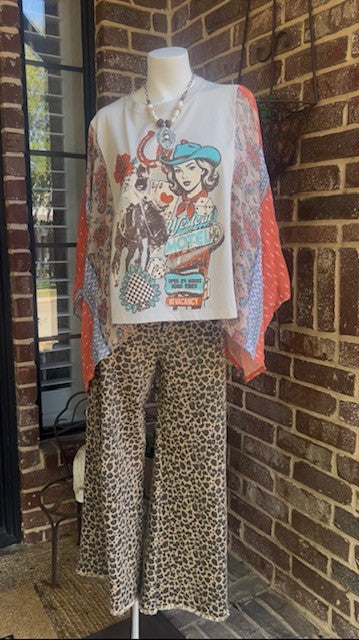 Cowgirl Up Top - Flutter Sleeve Blouse