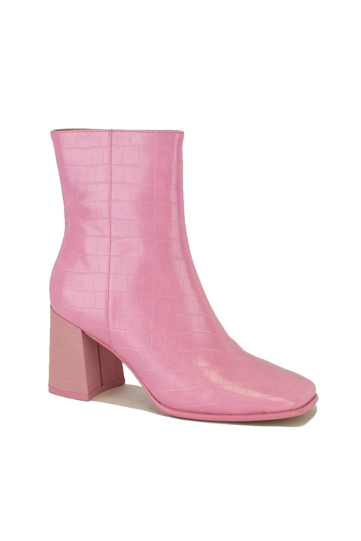 ANNA Croc Embossed Ankle Boots