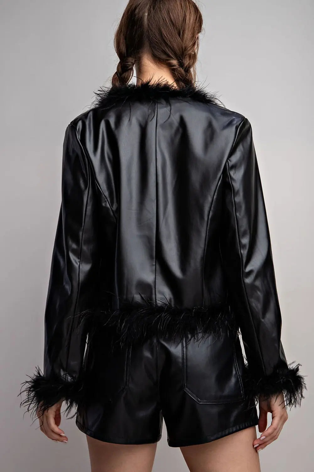 Ruffle Some Feathers Black Jacket