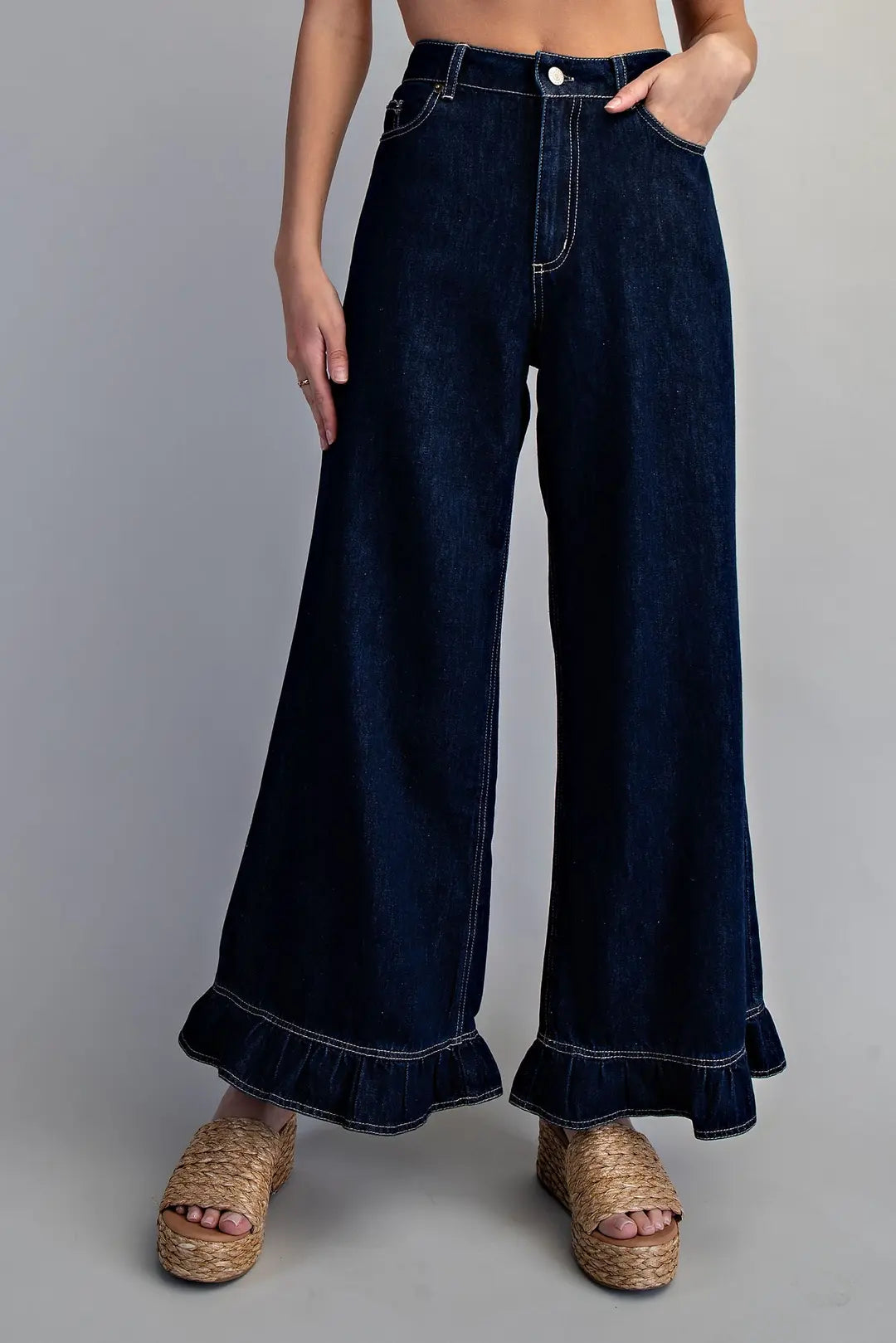 Ruffle Hem Jeans