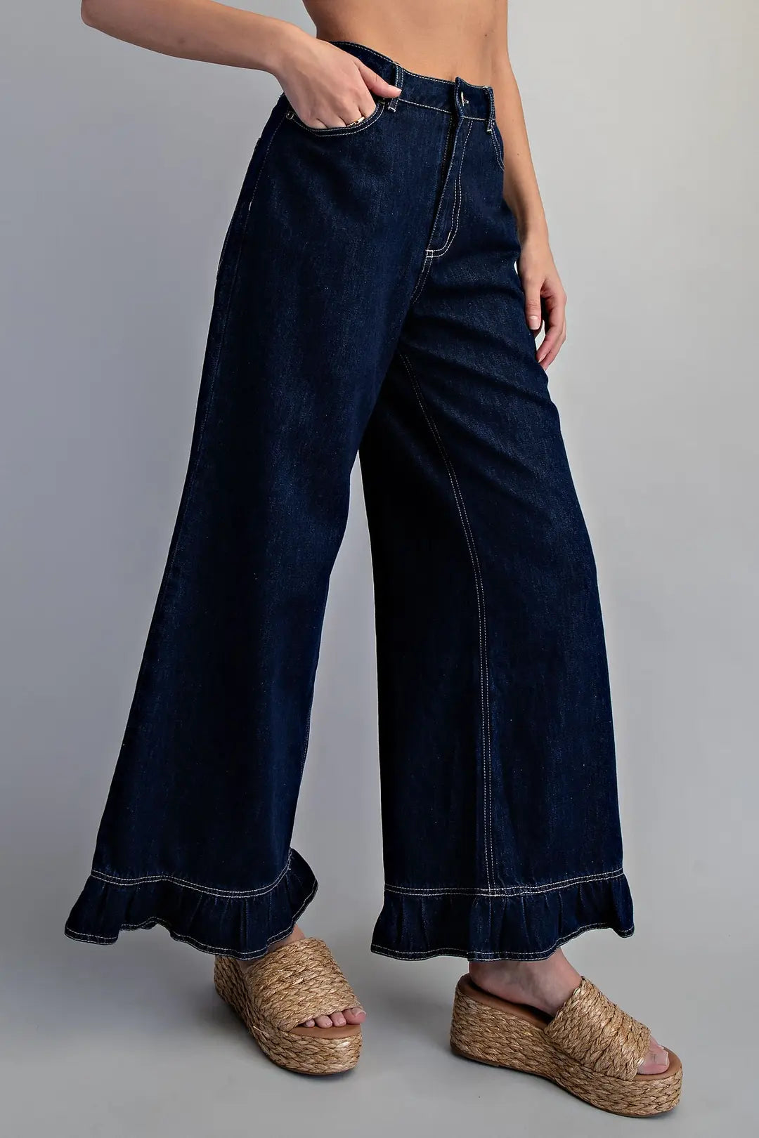 Ruffle Hem Jeans