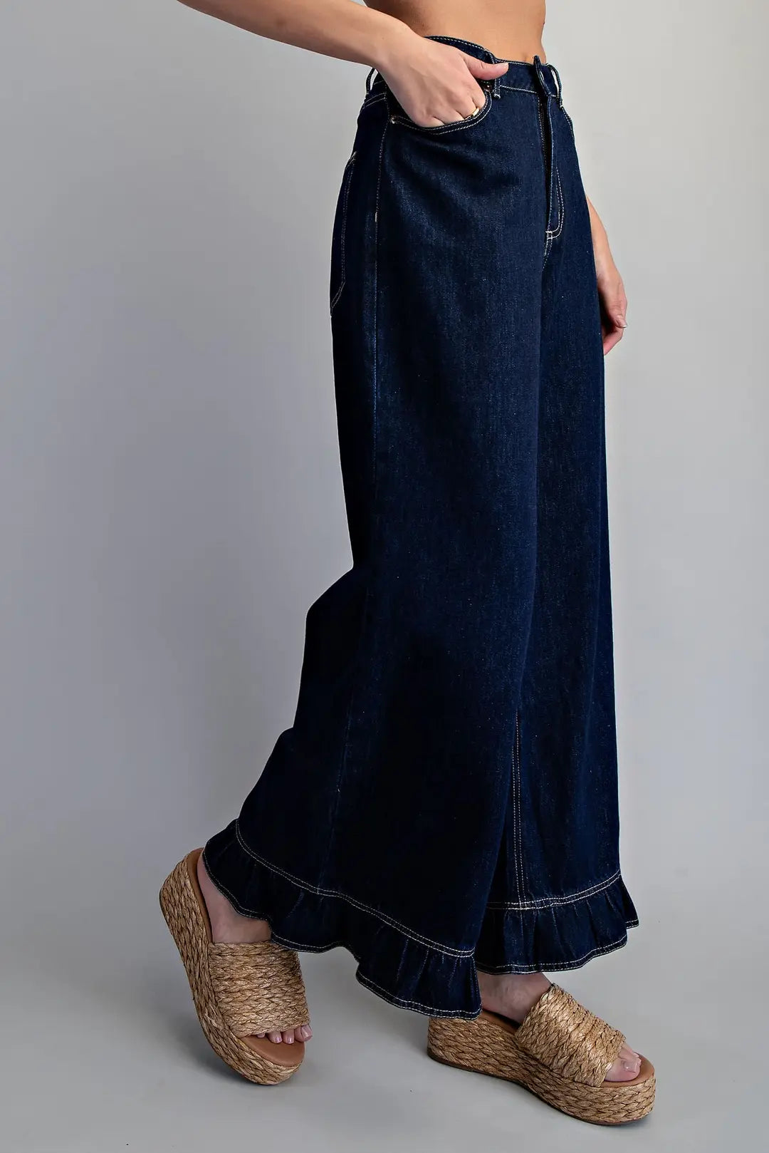 Ruffle Hem Jeans