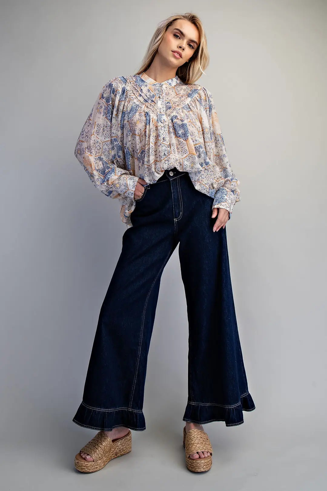 Ruffle Hem Jeans