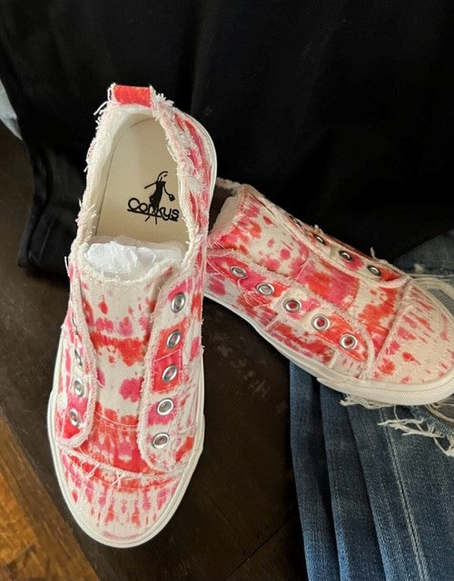 Corky's Babalu Tie Dye Pink Slip on Canvas Sneakers-FINAL SALE