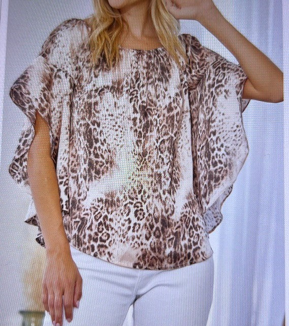 Emily Wonder Short Sleeve Mocha Leopard Print-LAST 3-FINAL SALE