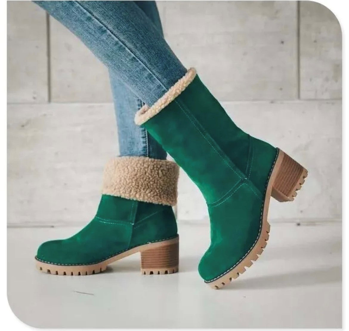 Fuzzy Top Boots-SALE ITEM-LAST ONE