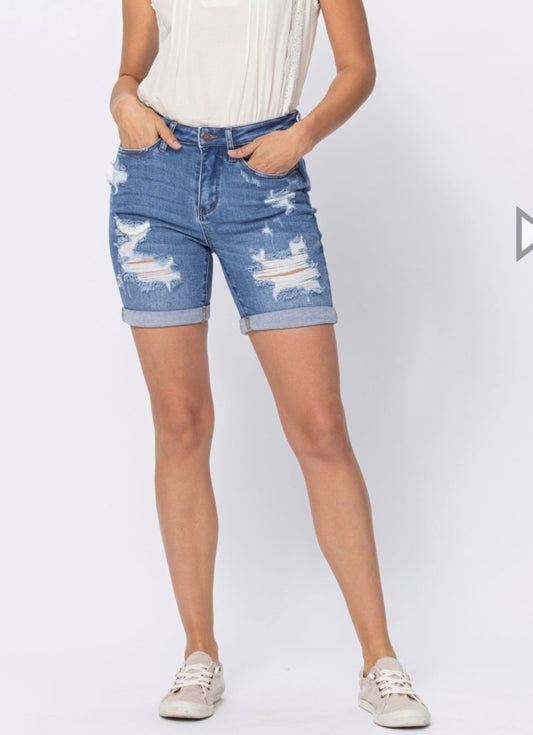 Judy Blue Distressed Denim Shorts-SOLD OUT