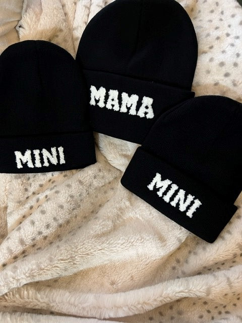 Mama/Mini Hat Sets of 3 Black and White-Sale Item