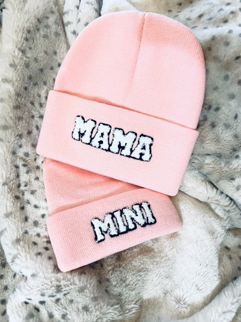 Mama/Mini Hat Set-Pastel Pink-Sale Item