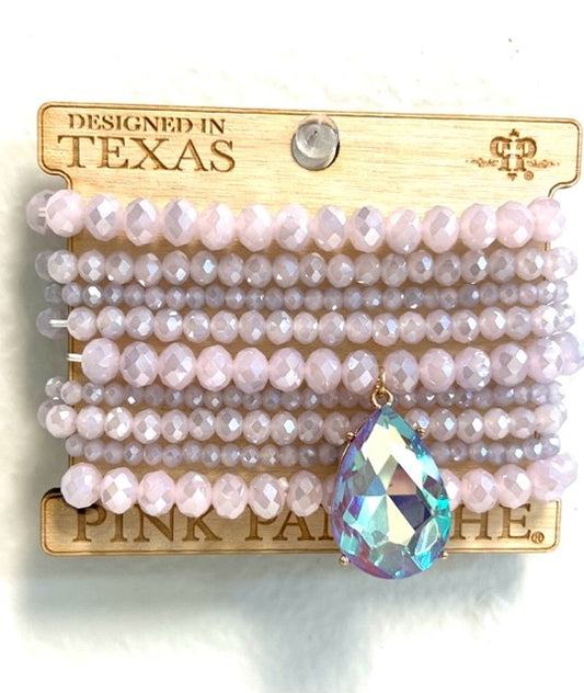 Pink Panache 9 Strand Stacker Bracelet Dusty Lilac